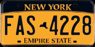 NY license plate FAS4228