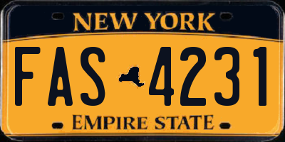 NY license plate FAS4231
