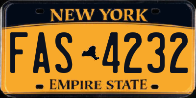 NY license plate FAS4232