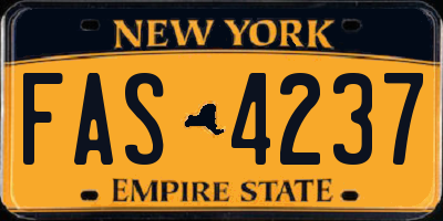 NY license plate FAS4237