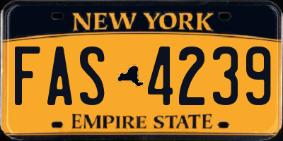 NY license plate FAS4239
