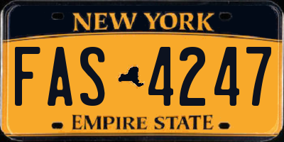 NY license plate FAS4247