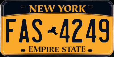 NY license plate FAS4249