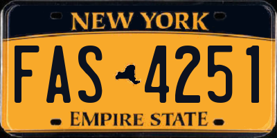 NY license plate FAS4251