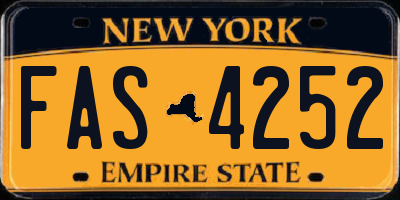 NY license plate FAS4252