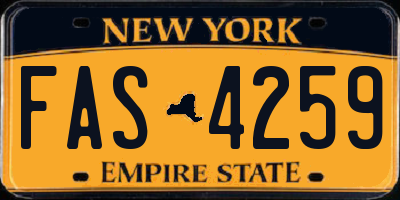 NY license plate FAS4259
