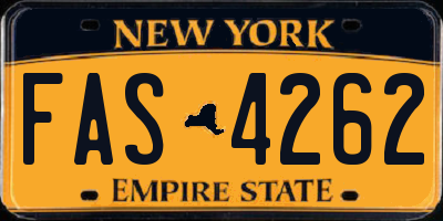 NY license plate FAS4262