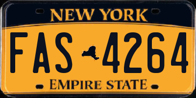 NY license plate FAS4264