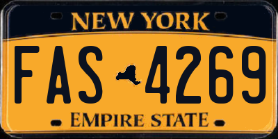NY license plate FAS4269