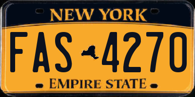 NY license plate FAS4270