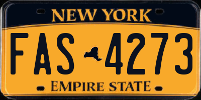 NY license plate FAS4273