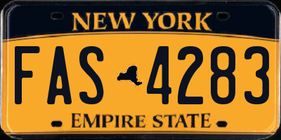 NY license plate FAS4283