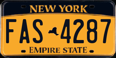 NY license plate FAS4287