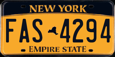 NY license plate FAS4294