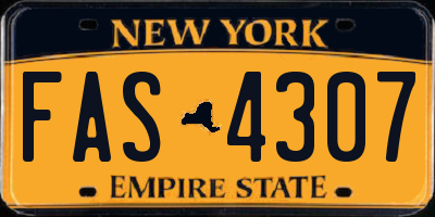 NY license plate FAS4307