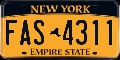 NY license plate FAS4311
