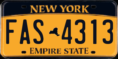NY license plate FAS4313