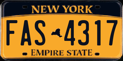 NY license plate FAS4317