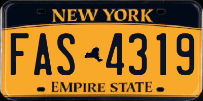 NY license plate FAS4319