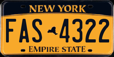 NY license plate FAS4322