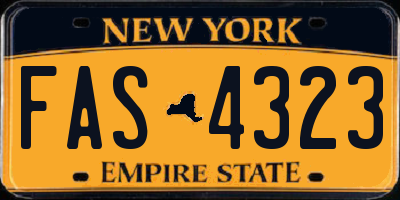 NY license plate FAS4323