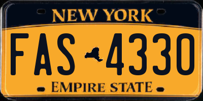 NY license plate FAS4330