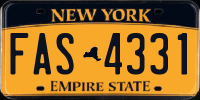 NY license plate FAS4331