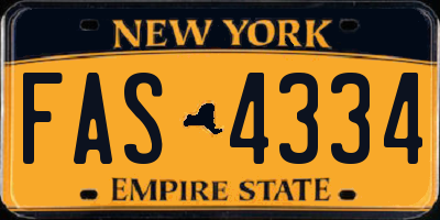 NY license plate FAS4334