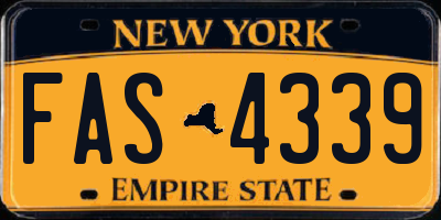 NY license plate FAS4339