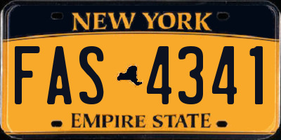 NY license plate FAS4341