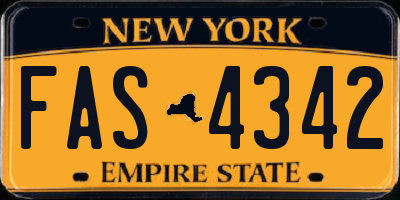 NY license plate FAS4342