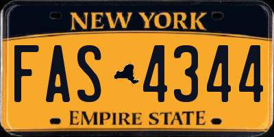 NY license plate FAS4344