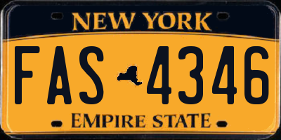 NY license plate FAS4346