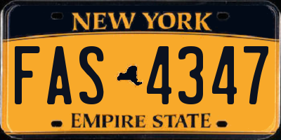 NY license plate FAS4347