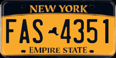 NY license plate FAS4351