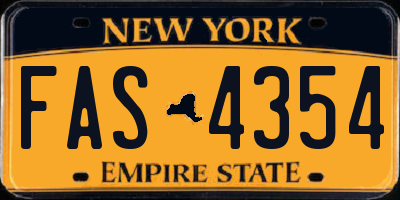 NY license plate FAS4354