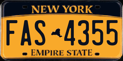 NY license plate FAS4355
