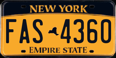 NY license plate FAS4360