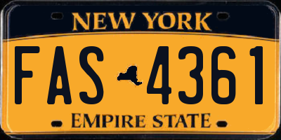 NY license plate FAS4361