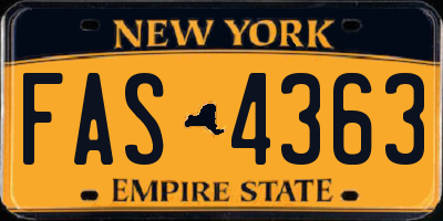 NY license plate FAS4363