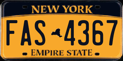 NY license plate FAS4367