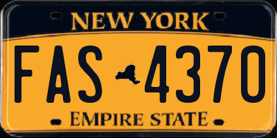 NY license plate FAS4370