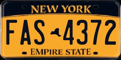 NY license plate FAS4372