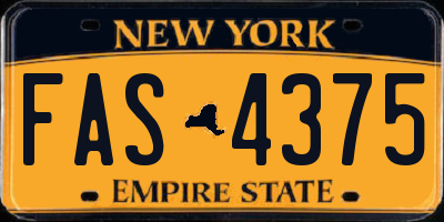 NY license plate FAS4375