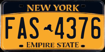 NY license plate FAS4376