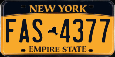 NY license plate FAS4377