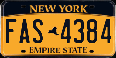 NY license plate FAS4384