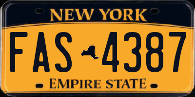 NY license plate FAS4387