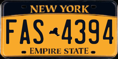 NY license plate FAS4394