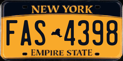 NY license plate FAS4398